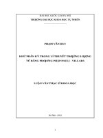 Khử phân kỳ trong lý thuyết trường lượng tử bằng phương pháp pauli   villars   