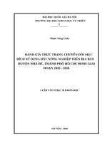Đánh giá thực trạng chuyển đổi mục đích sử dụng đất nông nghiệp trên địa bàn huyện nhà bè, thành phố hồ chí minh giai đoạn 2010 – 2018 