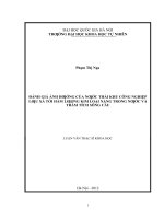 Đánh giá ảnh hưởng của nước thải khu công nghiệp lưu xá tới hàm lượng kim loại nặng trong nước và trầm tích sông cầu   