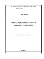 Nghiên cứu tính đa dạng sinh học vườn quốc gia xuân thủy làm cơ sở khoa học định hướng cho bảo tồn và phát triển 