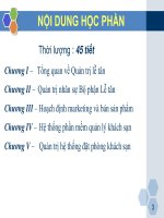 bài giảng quản trị lễ tân khách sạn 