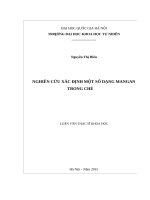 Nghiên cứu xác định một số dạng mangan trong chè    