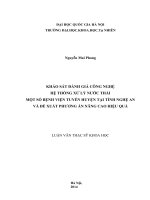 Khảo sát đánh giá công nghệ hệ thống xử lý nước thải một số bệnh viện tuyến huyện tại tỉnh nghệ an và đề xuất phương án nâng cao hiệu quả 