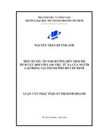 một số yếu tố ảnh hưởng đến thái độ tích cực đối với làm việc từ xa của người lao động tại thành phố hồ chí minh 