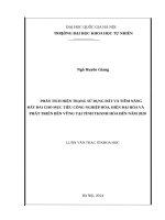 Phân tích hiện trạng sử dụng đất và tiềm năng đất đai cho mục tiêu công nghiệp hóa, hiện đại hóa và phát triển bền vững tại tỉnh thanh hóa đến năm 2020 