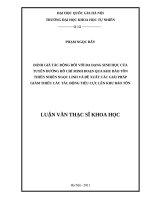 Đánh giá tác động đối với đa dạng sinh học của tuyến đường hồ chí minh đoạn qua khu bảo tồn thiên nhiên ngọc linh và đề xuất các giải pháp 