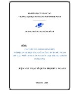 các y u tố ảnh hƣởng đ n mối qu n h h p tác giữ công ty dƣ c phẩm v i các nhà cung cấp nguyên li u trong chu i cung ứng 