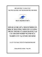 mối quan hệ giữa trách nhiệm xã hội, sự hài lòng, niềm tin và lòng trung thành của khách hàng tại các doanh nghiệp ngành sữa nghiên cứu tại tp hồ chí minh 