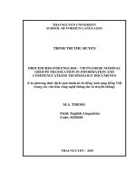 Các phương thức dịch cụm danh từ tiếng anh sang tiếng việt trong các văn bản công nghệ thông tin và truyền thông