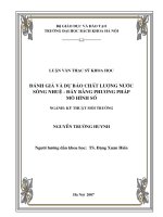 Đánh giá và dự báo chất lượng nước sông nhuệ đáy bằng phương pháp mô hình số