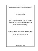 Quản trị kênh điểm bán của viettel thái nguyên chi nhánh tập đoàn công nghiệp viễn thông quân đội