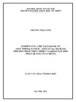 Nghiên cứu, chế tạo ZnSMn từ axit thioglycolic, axetat zn, mn bằng phương pháp thủy nhiệt và khảo sát phổ phát quang của chúng 