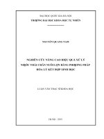 Nghiên cứu nâng cao hiệu quả xử lý nước thải chăn nuôi lợn bằng phương pháp hóa lý kết hợp sinh học   