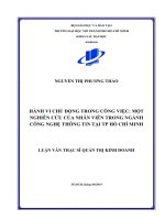 hành vi chủ động trong công việc một nghiên cứu của nhân viên trong ngành công nghệ thông tin tại tp hồ chí minh 