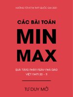 Các bài toán min – max vận dụng cao ôn t THPT QG 2021