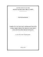 Nghiên cứu xây dựng quy trình phân tích hàm lượng 10 HDA trong sản phẩm sữa ong chúa bằng phương pháp điện di mao quản 
