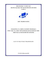 ảnh hưởng của nhân cách đến thành quả công việc của nhân viên kinh doanh ngành máy móc, thiết bị tại thành phố hồ chí minh 