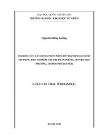 Nghiên cứu xây dựng phần mềm hỗ trợ định giá đất (áp dụng thử nghiệm tại thị trấn phùng, huyện đan phượng, thành phố hà nội 
