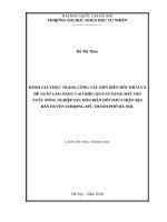 Đánh giá thực trạng công tác dồn điền đổi thửa và đề xuất giải pháp nâng cao hiệu quả sử dụng đất sản xuất nông nghiệp sau dồn điền đổi thửa t 