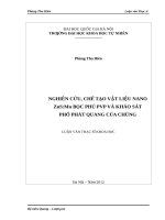 Nghiên cứu, chế tạo vật liệu nano ZnSMn bọc phủ PVP và khảo sát phổ phát quang của chúng  luận văn ths  vật lý 60 44 11 