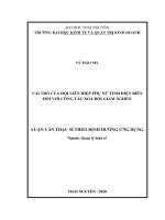 Vai trò của hội liên hiệp phụ nữ tỉnh điện biên đối với công tác xóa đói giảm nghèo
