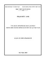 Ứng dụng mô hình dự báo lạm phát trong điều hành chính sách tiền tệ tại việt nam