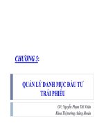 Quản lý danh mục đầu tư trái phiếu - Nguyễn Phạm Thi Nhân - Quản lý danh mục đầu tư