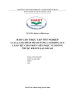 Báo cáo TN giải pháp nhằm nâng cao động lực làm việc cho nhân viên phục vụ buồng thuộc khách sạn oscar