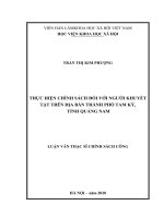 Thực hiện chính sách đối với người khuyết tật trên địa bàn thành phố tam kỳ, tỉnh quảng nam 
