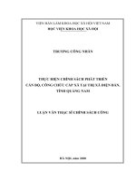 Thực hiện chính sách phát triển cán bộ, công chức cấp xã tại thị xã điện bàn, tỉnh quảng nam 