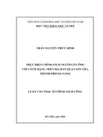 Thực hiện chính sách người có công với cách mạng trên địa bàn quận sơn trà, thành phố đà nẵng 