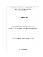 Thực hiện chính sách bình đẳng giới từ thực tiễn quận sơn trà, thành phố đà nẵng 
