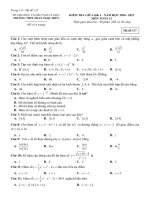 Đề thi giữa HK1 toán 12 năm 2020 – 2021 trường THPT phan ngọc hiển – cà mau