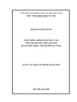 Thực hiện chính sách việc làm cho thanh niên trên địa bàn quận liên chiểu, thành phố đà nẵng 