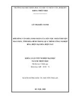 Đời sống văn hóa tinh thần của dân tộc thái ở huyện mai châu, tỉnh hòa bình trong quá trình trình công nghiệp hóa, hiện đại hóa hiện nay