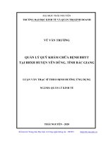 (Luận văn thạc sĩ) Quản lý quỹ khám chữa bệnh bảo hiểm y tế tại Bảo hiểm xã hội huyện Yên Dũng, tỉnh Bắc Giang