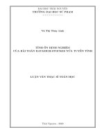 (Luận văn thạc sĩ) Tính ổn định nghiệm của bài toán Rayleigh-Stockes nửa tuyến tính