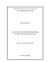 (Luận văn thạc sĩ) Quản lý nhà nước về bảo trợ xã hội từ thực tiễn tỉnh Quảng Nam