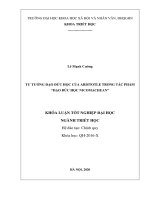 Tư tưởng đạo đức học của aristotle trong tác phẩm đạo đức học NICOMACHEAN