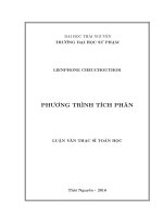 (Luận văn thạc sĩ) Phương trình tích phân
