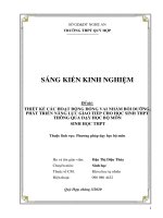 skkn HIẾT kế các HOẠT ĐỘNG ĐÓNG VAI NHẰM bồi DƢỠNG, PHÁT TRIỂN NĂNG lực GIAO TIẾP CHO học SINH THPT THÔNG QUA dạy học bộ môn SINH học THPT 