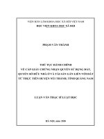 Thủ tục hành chính về cấp Giấy chứng nhận quyền sử dụng đất, quyền sở hữu nhà ở và tài sản gắn liền với đất từ thực tiễn huyện Núi Thành, tỉnh Quảng Nam