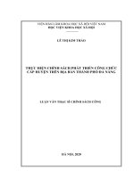 Thực hiện chính sách phát triển công chức cấp huyện trên địa bàn thành phố đà nẵng 