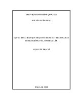 Lập và thực hiện quy hoạch sử dụng đất trên địa bàn huyện krông pắc, tỉnh đắk lắk 