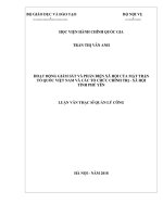 Hoạt động giám sát và phản biện xã hội của mặt trận tổ quốc việt nam và các tổ chức chính trị xã hội tỉnh phú yên 