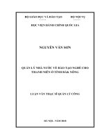 Quản lý nhà nước về đào tạo nghề cho thanh niên ở tỉnh đắk nông 