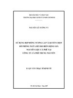 Sử dụng hợp đồng tương lai và quyền chọn để phòng ngừa rủi ro biến động giá nguyên liệu cà phê tại công ty cà phê trung nguyên 