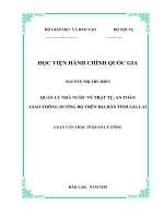 Quản lý nhà nước về trật tự, an toàn giao thông đường bộ trên địa bàn tỉnh gia lai 