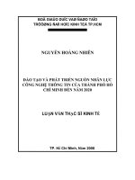 Đào tạo và phát triển nguồn nhân lực công nghệ thông tin của thành phố hồ chí minh đến năm 2020 