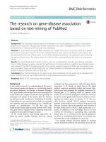 The research on gene-disease association based on text-mining of PubMed
